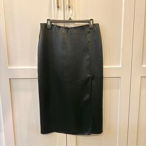 Babaton Black Midi Pencil Skirt with Slit